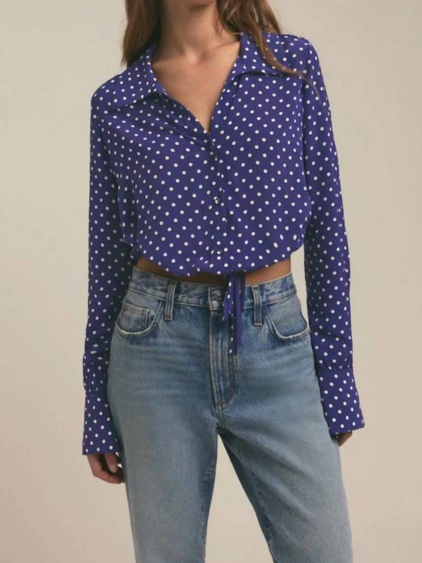 Favorite Daughter The Parker Top In Venetian Ditsy Polka Dot Nwt Size Medium